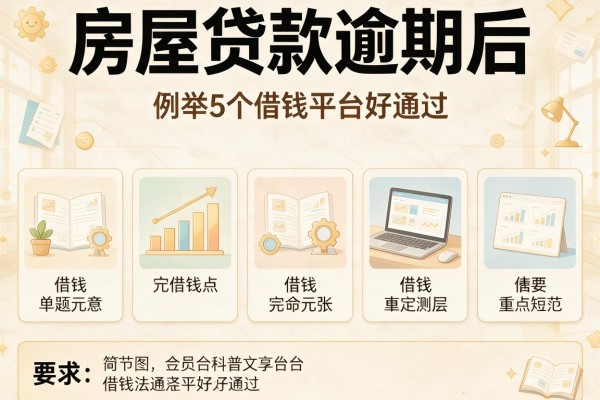 房屋贷款逾期后，例举5个借钱平台好通过