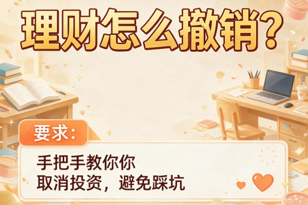 理财怎么撤销？手把手教你取消投资避免踩坑