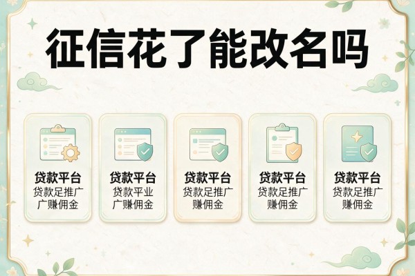 征信花了能改名吗，汇总五个贷款平台推广赚佣金