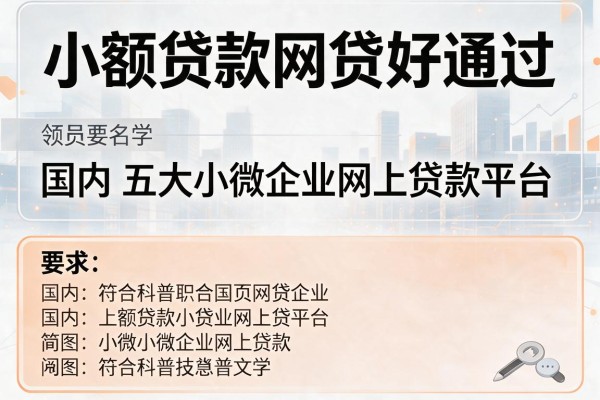 小额贷款网贷好通过，国内五大小微企业网上贷款平台