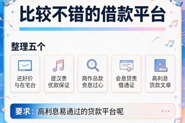 比较不错的借款平台，整理五个高利息易通过的贷款平台呢
