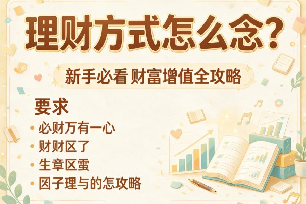 理财方式怎么念？新手必看的财富增值全攻略