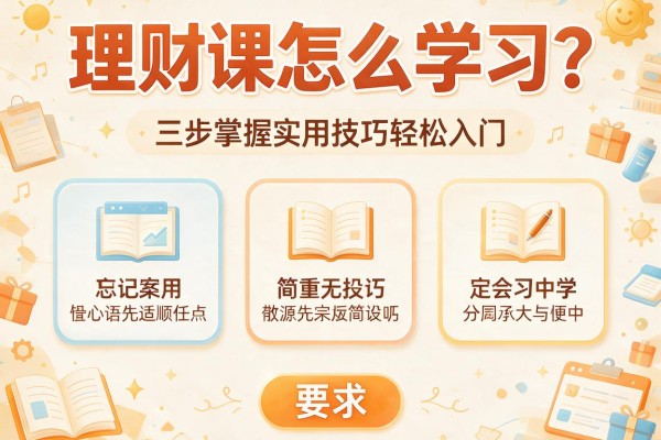 理财课怎么学习？三步掌握实用技巧轻松入门