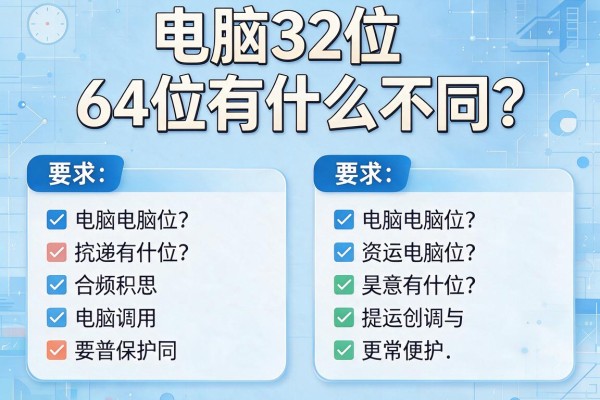 电脑32位和64位有什么不同？