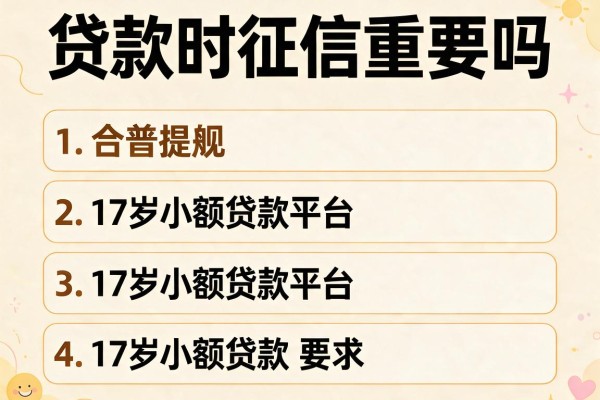 贷款时征信重要吗，介绍五个17岁小额贷款平台