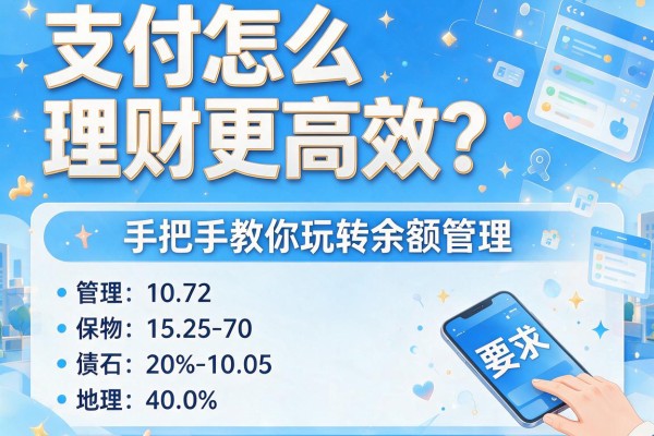 支付怎么理财更高效？手把手教你玩转余额管理