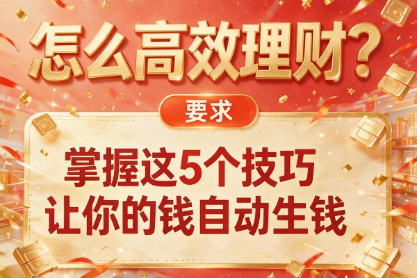 怎么高效理财?掌握这5个技巧让你的钱自动生钱