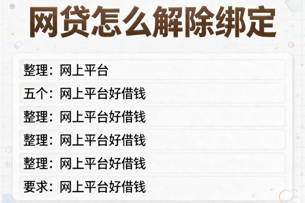 网贷怎么解除绑定，整理五个网上平台好借钱