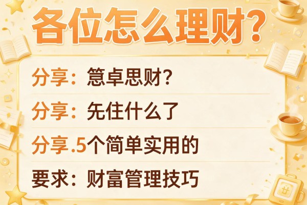 各位怎么理财？分享5个简单实用的财富管理技巧