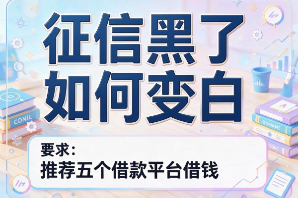 征信黑了如何变白，推荐五个借款平台借钱