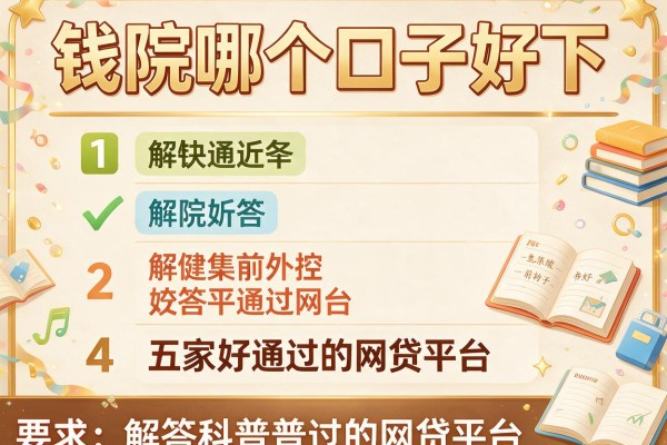 钱院哪个口子好下，解答五家好通过的网贷平台