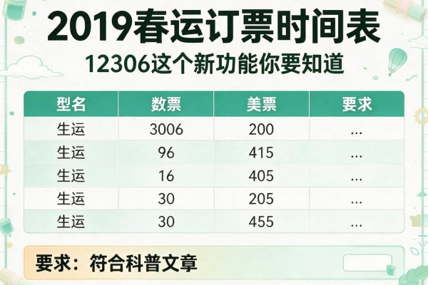 2019春运订票时间表 12306这个新功能你要知道!
