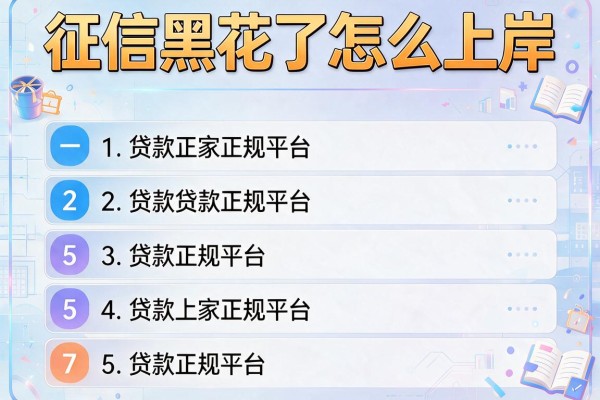 征信黑花了怎么上岸，阐述5家贷款正规平台