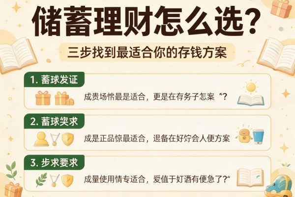 储蓄理财怎么选？三步找到最适合你的存钱方案