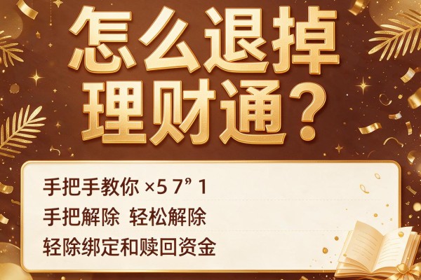 怎么退掉理财通？手把手教你轻松解除绑定和赎回资金