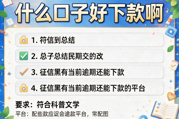 什么口子好下款啊,总结五个征信黑有当前逾期还能下款的平台