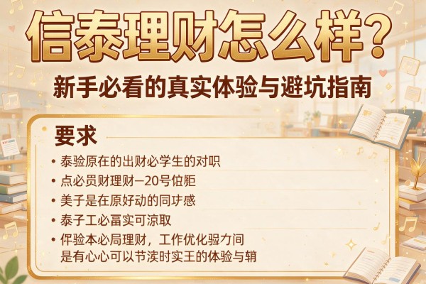 信泰理财怎么样？新手必看的真实体验与避坑指南