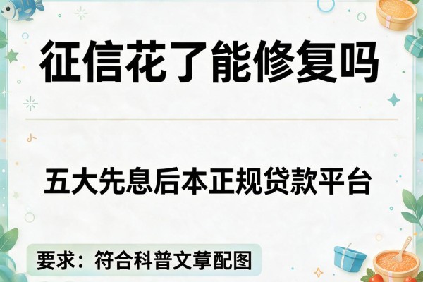 征信花了能修复吗,五大先息后本正规贷款平台