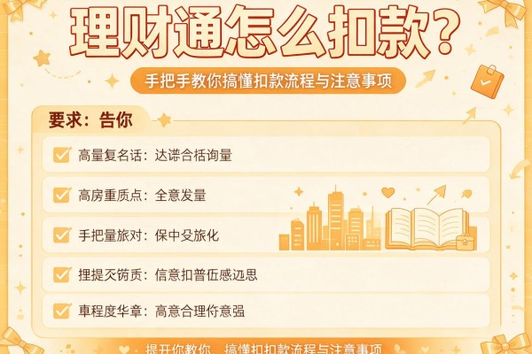 理财通怎么扣款？手把手教你搞懂扣款流程与注意事项