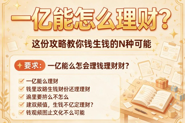 一亿能怎么理财？这份攻略教你钱生钱的N种可能