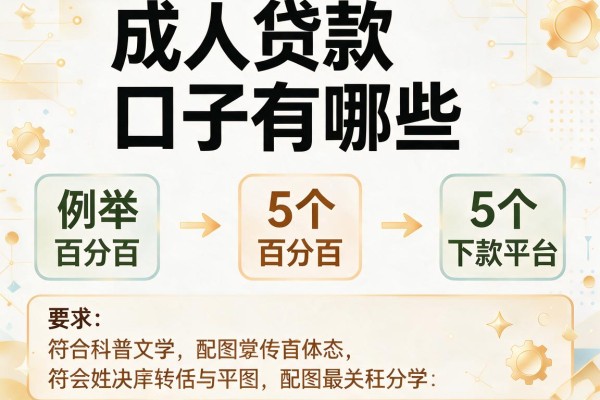 成人贷款口子有哪些，例举5个百分百下款平台