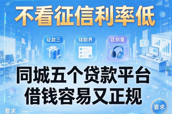 不看征信利率低,同城五个贷款平台借钱容易又正规