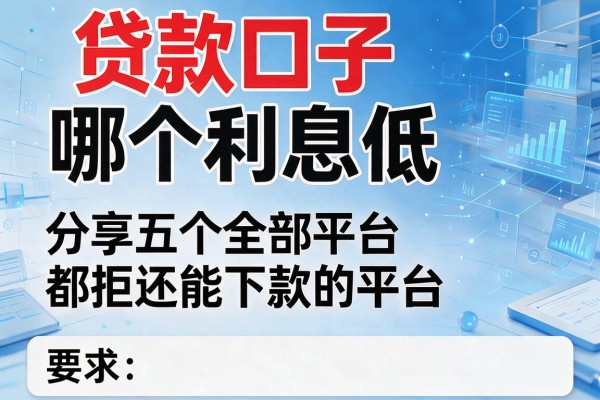 贷款口子哪个利息低，分享五个全部平台都拒还能下款的平台