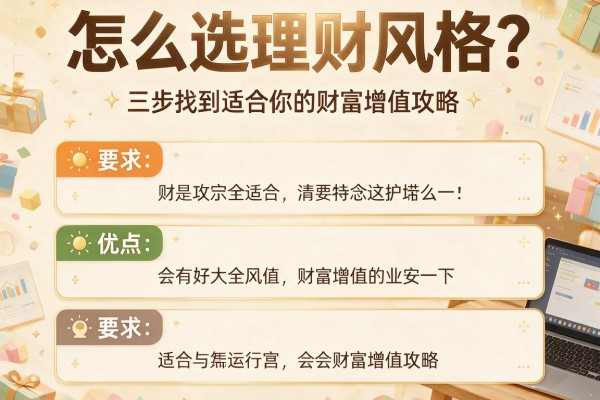 怎么选理财风格？三步找到适合你的财富增值攻略