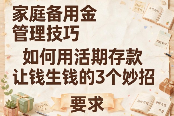 家庭备用金管理技巧如何用活期存款让钱生钱的3个妙招