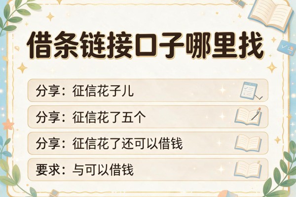 借条链接口子哪里找，分享五个征信花了还可以借钱的平台