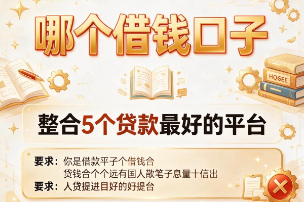 哪个借钱口子，整合5个贷款最好的平台