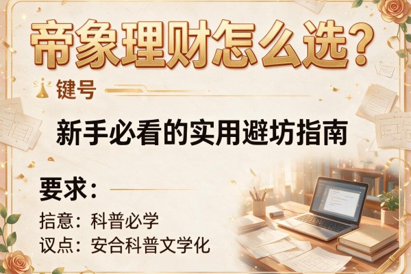 帝象理财怎么选？新手必看的实用避坑指南