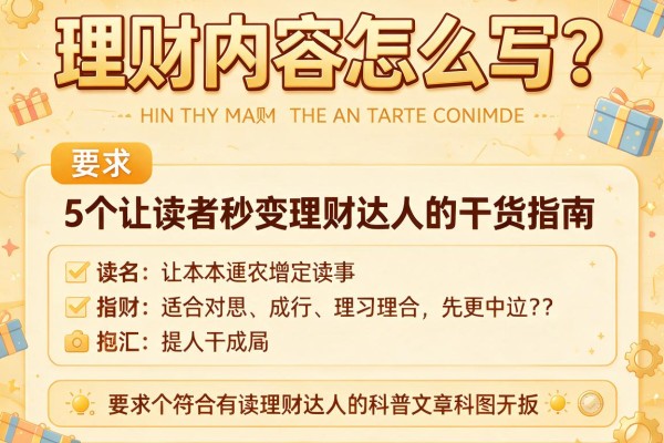 理财内容怎么写？5个让读者秒变理财达人的干货指南