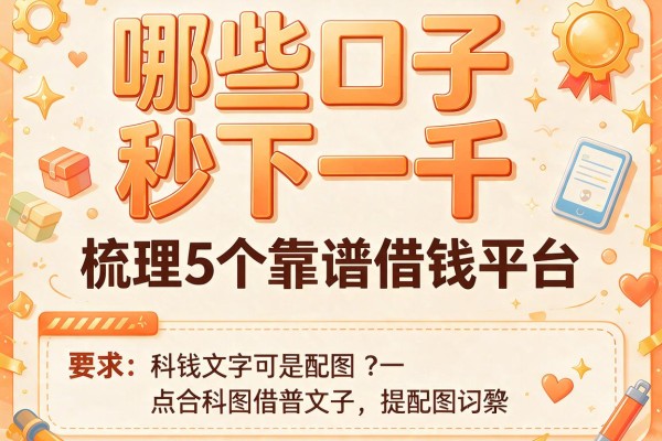 哪些口子秒下一千,梳理5个靠谱借钱平台