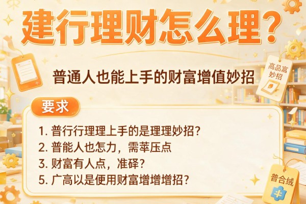 建行理财怎么理？普通人也能上手的财富增值妙招