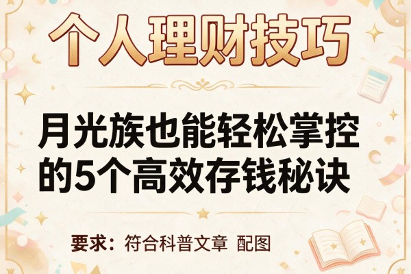 个人理财技巧：月光族也能轻松掌控的5个高效存钱秘诀