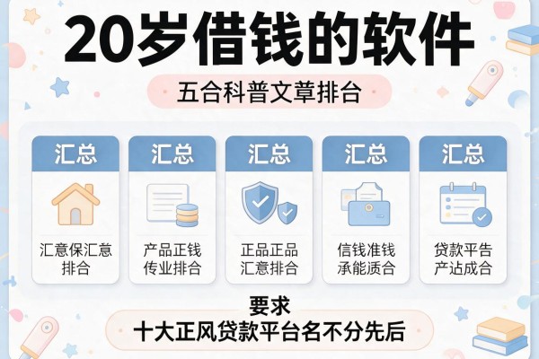 20岁借钱的软件，汇总五个十大正规贷款平台排名不分先后