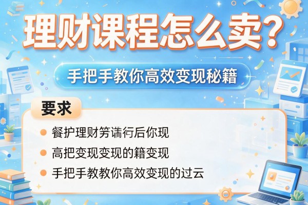 理财课程怎么卖？手把手教你高效变现秘籍