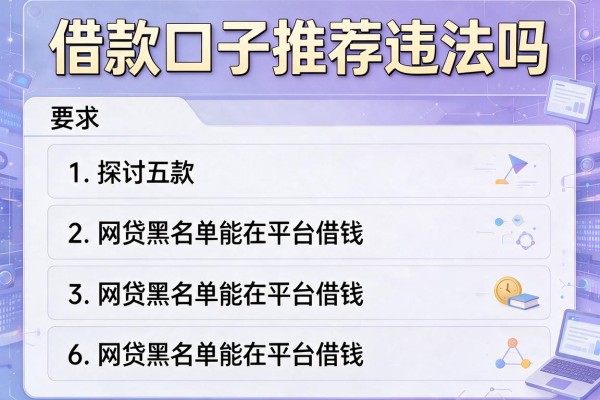借款口子推荐违法吗，探讨五款网贷黑名单能在平台借钱