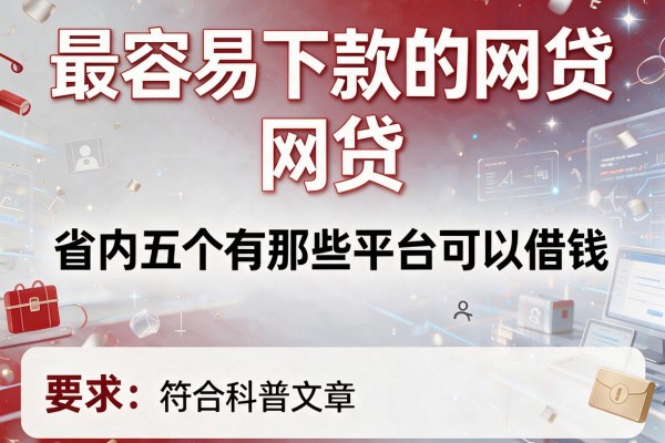 最容易下款的网贷，省内五个有那些平台可以借钱