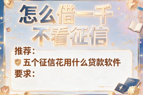 怎么借一千不看征信，推荐五个征信花用什么贷款软件