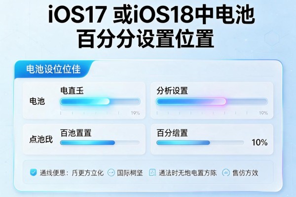 iOS17或iOS18中电池百分比设置位置
