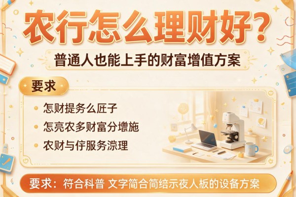 农行怎么理财好？普通人也能上手的财富增值方案
