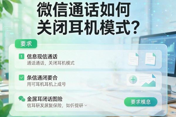 微信通话如何关闭耳机模式？
