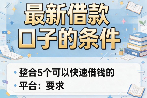 最新借款口子的条件，整合5个可以快速借钱的平台