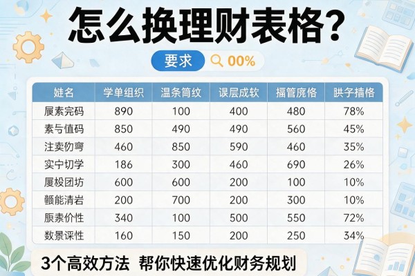 怎么换理财表格？3个高效方法帮你快速优化财务规划