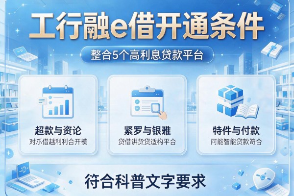 工行融e借开通条件，整合5个高利息贷款平台