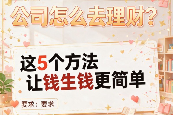 公司怎么去理财?这5个方法让钱生钱更简单