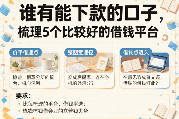 谁有能下款的口子，梳理5个比较好的借钱平台