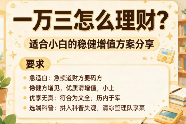 一万三怎么理财？适合小白的稳健增值方案分享！
